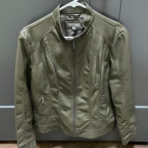Dark green faux leather jacket